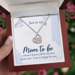 Mom To Be Baby Feet Heart Necklace