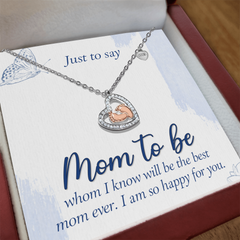Mom To Be Baby Feet Heart Necklace