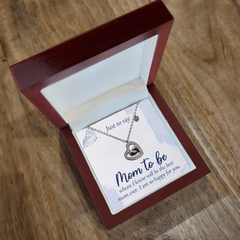 Mom To Be Baby Feet Heart Necklace
