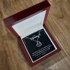 To My Mommy Baby Feet Heart Necklace