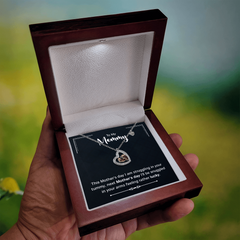 To My Mommy Baby Feet Heart Necklace