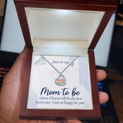 Mom To Be Baby Feet Heart Necklace