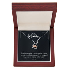 To My Mommy Baby Feet Heart Necklace