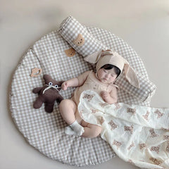 Plaid Bear Baby Play Mat